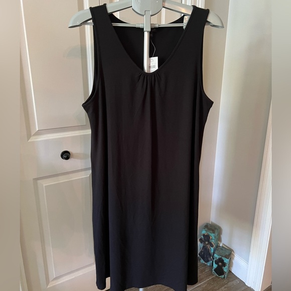 J. Jill Black Sleeveless TShirt Tank Dress NWT - Picture 1 of 7